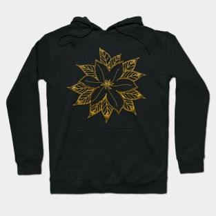 Holiday Season Poinsettia Gold Hoodie